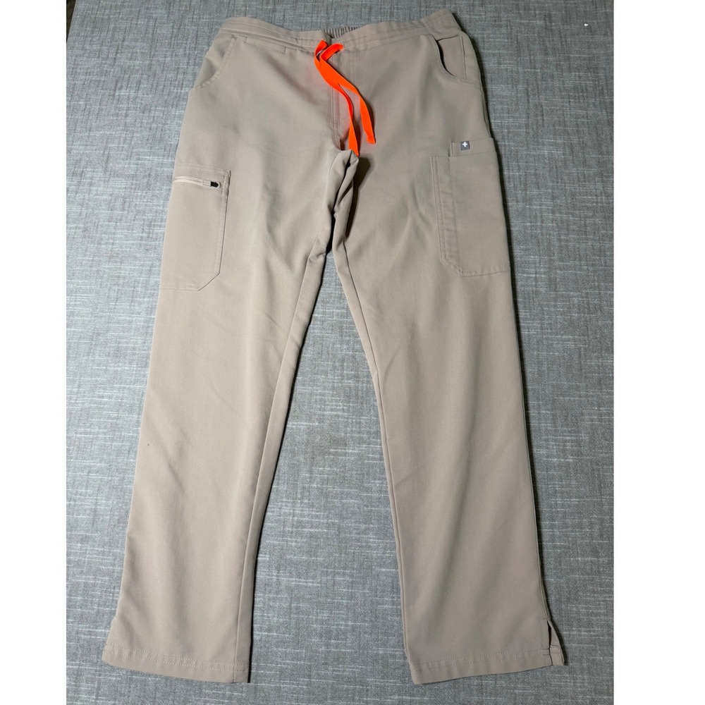 FIGS Casma Sleeveless Top & Livingston Pants Scrub Set Boulder Tan XS S/P - Picture 9 of 14
